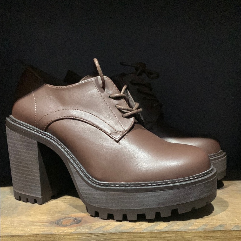 Chunky Brown Lace-Up Women's Shoes by Torrid